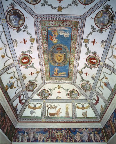 Die Camera con Fregio di Amorini (Detail der Decke) von Giulio Romano